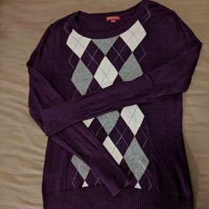 Purple argyle sweater